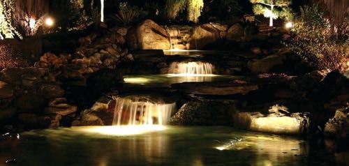Lighted waterfall